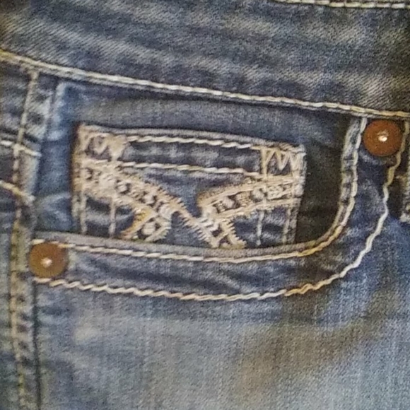 A pair of dark stone washed Big Star bootcut jean. - Picture 4 of 5